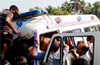 Udupi : Bus- ambulance collision  on Heroor bridge disrupts traffic